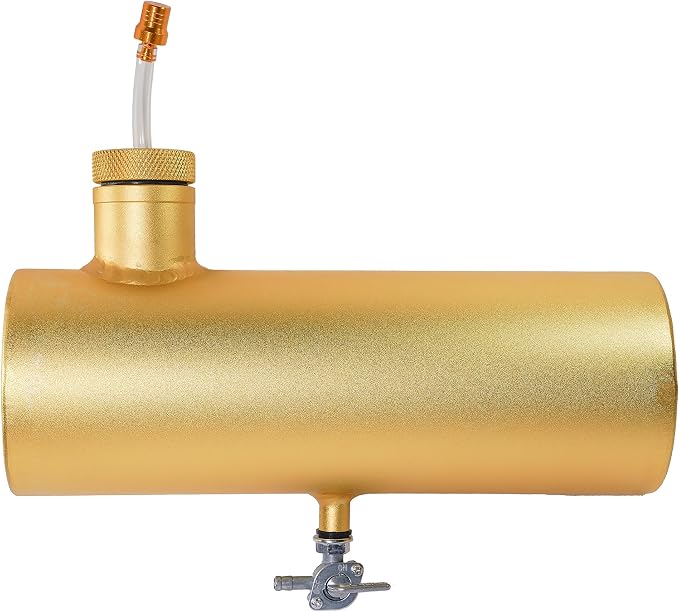 JMCHstore Aluminum Mini bike Gas Fuel Tank Cylinder 4x11'' for Coleman Baja Montser Mega moto Predator Hemi non 212 Engine, Massimo Axis RealTree Motovox Mototec Dirt Gas Bike, Go Kart Parts (Gold)