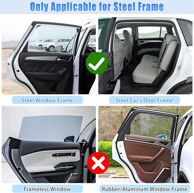 ZATOOTO Car Window Covers for Rear Privacy Car Shade for Baby Back Window Sunshade of Soft Suede UV Protection & Light Blocking Baby Sun Shades for Camping Eating and Rest, 16.69×31.5in