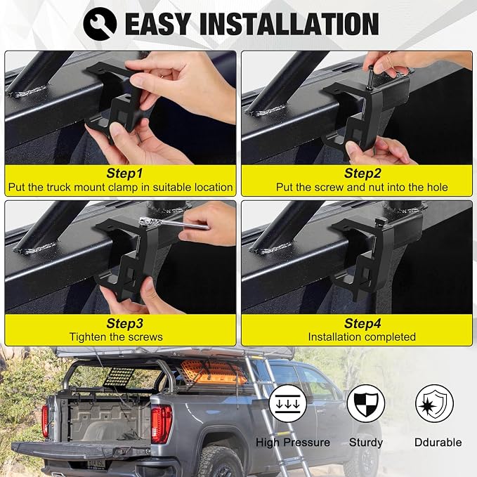 moveland Upgraded 𝟖 𝐏𝐂𝐒 Camper Shell Clamps - Heavy Duty Truck Topper Clamps - More Secure Truck Cap Clamps for Dodge Dakota Ram 1500 2500 3500, F150 F250, Titan, Tundra