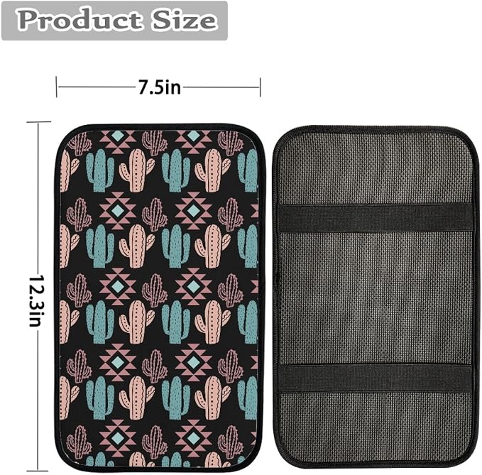 Howilath Aztec Southwest Cactus 10pcs Car Front Seat Covers/Steering Wheel Cover/Seatbelt Pads/Keychain/Armrest Cushion/Coasters Vehicle Seat Protector Accessories