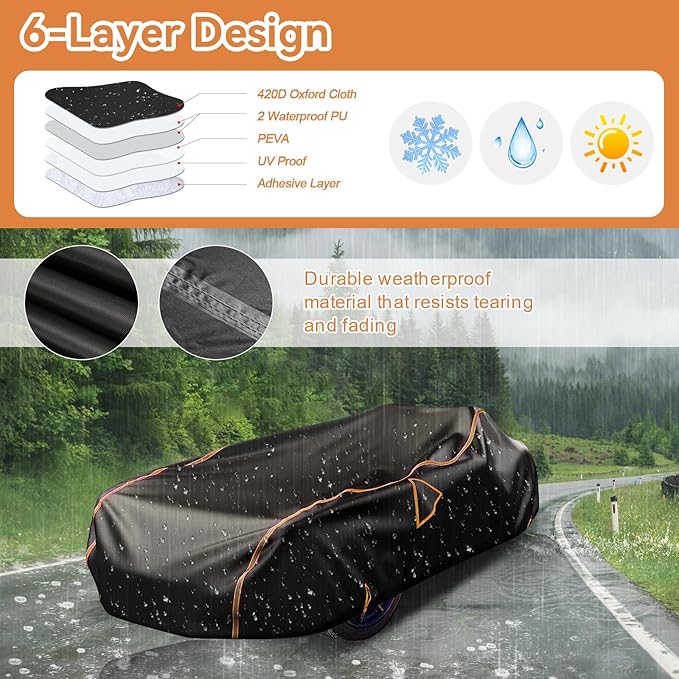 Full Cover for Polaris Slingshot Heavy Duty Premium Oxford Cover Windshield Cover Waterproof Windproof All Weather Protection Covers for Slingshot S SL SLR R Signature LE(420D Oxford)