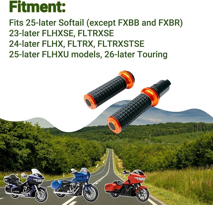 Electronic Throttle Control Handlebar Grips Compatible with 2023 CVO 121 Road Glide/Street Glide, 2024-2025 FLTRX/ST/FLHX, 25-Later Softail