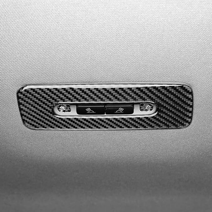NVCNX Real Premium Carbon Fiber for Toyota Camry Accessories 2018-2024 2019 2020 2021 2022 2023 SE/LE/XSE/XLE/SE Nightshade/L/TRD Gas Hybrid Rear Reading Light Panel Cover Interior Trim Sticker 1PC