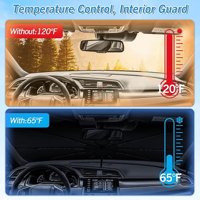 KUST Windshield Sun Shade Umbrella for Honda Civic 2016 2017 2018 2019 2020 2021 Rear Window Shades 100% UV Protection and Blackout Privacy 5PCS Car Window Covers Accessories