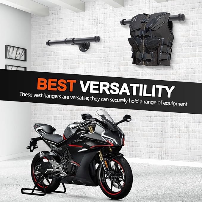 Yaocom Weight Vest Hanger Wall Mount Heavy Duty Tactical Gear Police Vest Holder Motorcycle Helmet Rack Stand for Gym Home Garage Train Armor Breastplate Backpack Organizers