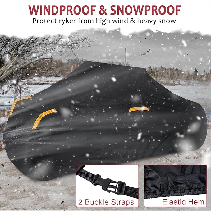StarknightMT Ryker Cover Compatible with 2019-2026 Can-Am Ryker 900 600 Sport Rally Edition All-Weather PU Waterproof Cover for Indoor Outdoor Snow Rain Dust Sun Protection Accessories Vent