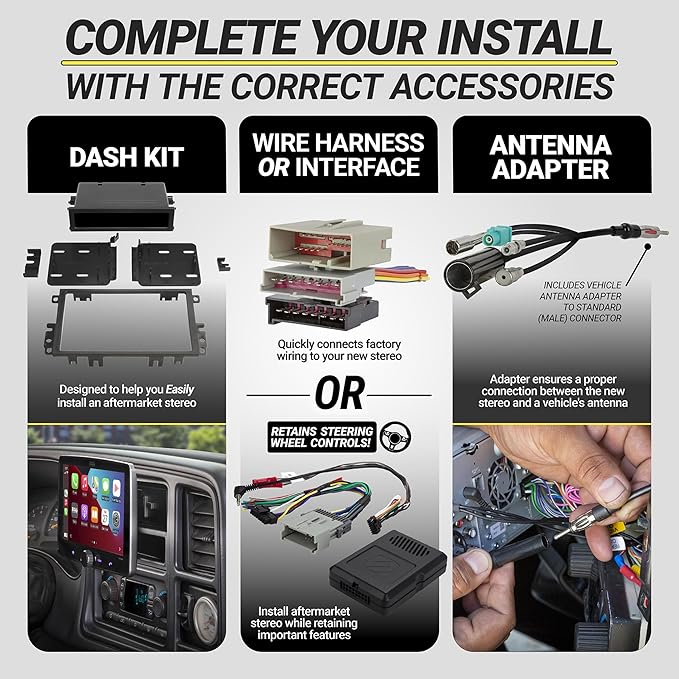Scosche GM2K-WP Factory Stereo Replacement Interface Adapter, Compatible with Select 2000-13 GM Vehicles, Car Radio Wiring Harness, Retains Steering Wheel Controls & OEM Amplifier - See Fit Guide
