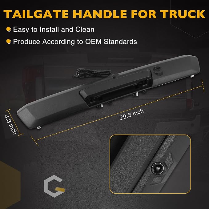 Tailgate Handle with Rear View Backup Camera, 170 ° Wide-Angle Rear Camera Compatible with 2017-2022 Ford F250 F350 F450 Super Duty, Without Release Button, Replaces#HC3Z-9943400-NA