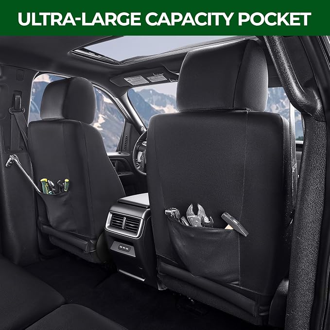 for Honda Front Seat Covers Faux Leather Car Seat Covers for CR-V Civic Accord HR-V Odyssey（Black）