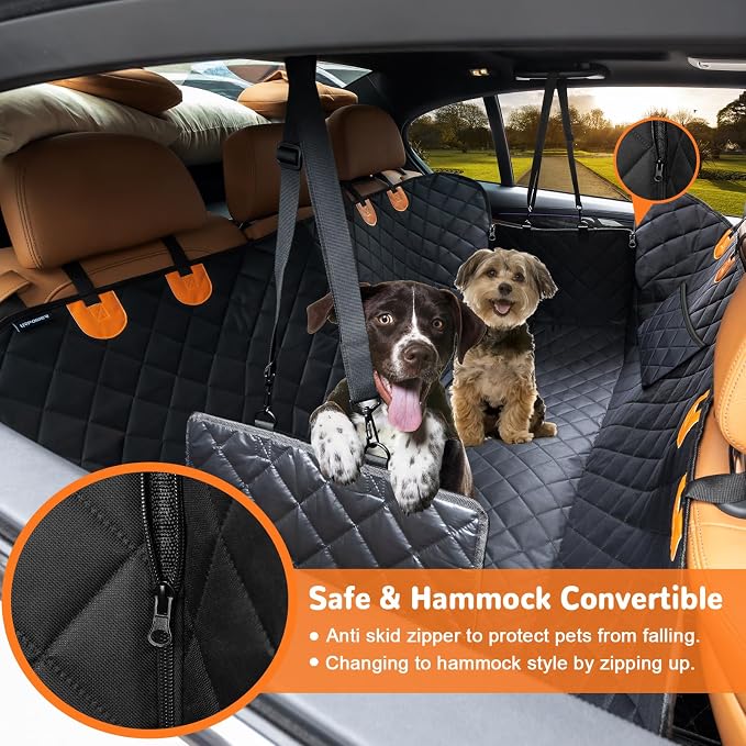 URPOWER Dog Car Seat Cover Mess Proof Dog Bowls