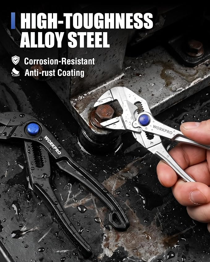 WORKPRO 3 Piece Groove Joint Plier Set & WORKPRO 2-Piece Mini Pliers Set