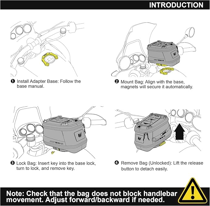Rhinowalk Motorcycle Tank Bag Adapter Base with Strong Magnetic-XM10422