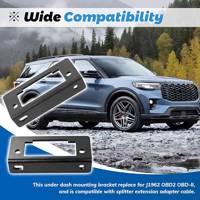 2Pcs Under Dash Mounting Brackets Replace for J1962 OBD2 OBD-II,Fit for Splitter Extension Adapter Cable