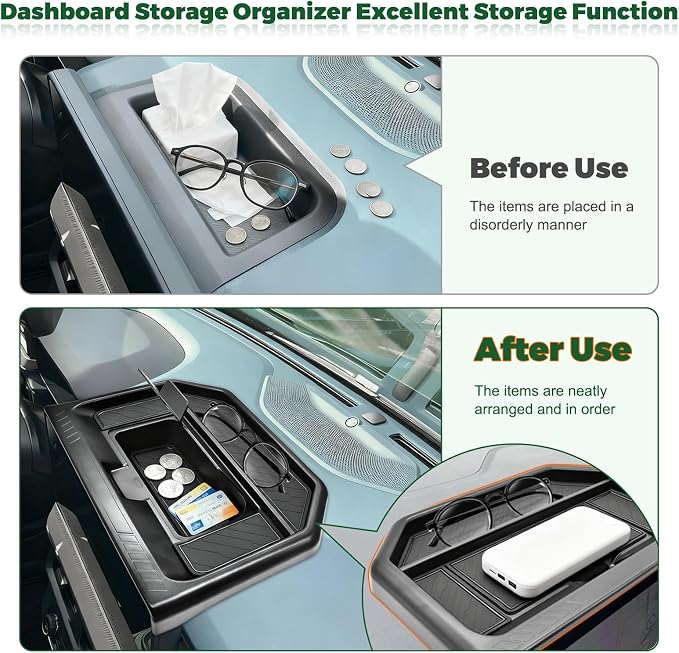 Dashboard Storage Organizer for Ford Maverick 2025 2026 Center Console Insert Tray with Magnetic Lid Hidden Panel Secret Compartment (Only for 13.2 inch Screen)