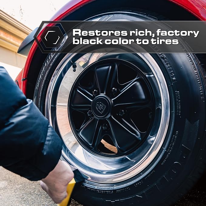 Blackline Car Care - Blackout Trim & Tire Dressing - Best Tire Shine No Sling Formula - Water Based Protection for Car Tires & Trim - Safe for Cars, Trucks, SUVs & More - 16 fl oz (Pack of 2)