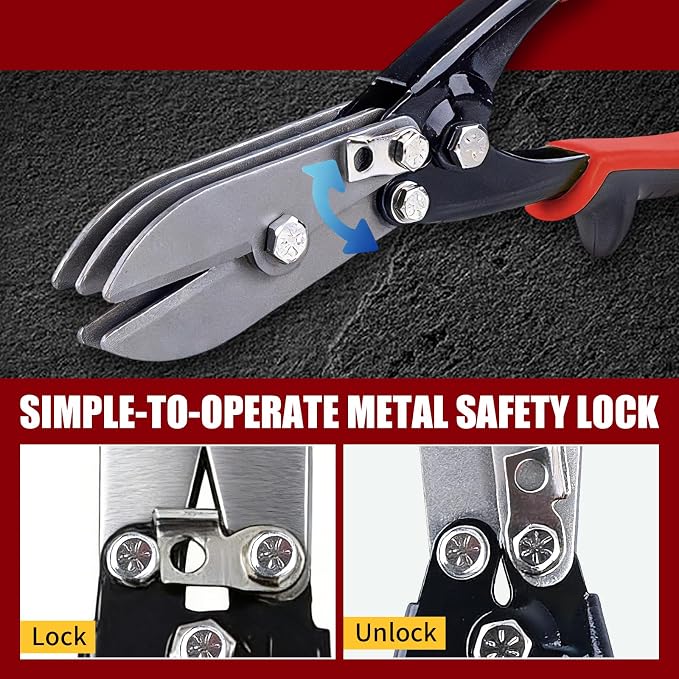 Professional HVAC Sheet Metal Tools Set, 10-1/2" 5-Blade Sheet Metal Crimper + 3-Piece Hand Seamers (Straight, 45°, 90°), Duct Crimping & Bending Tools for 24–28 Gauge Ductwork