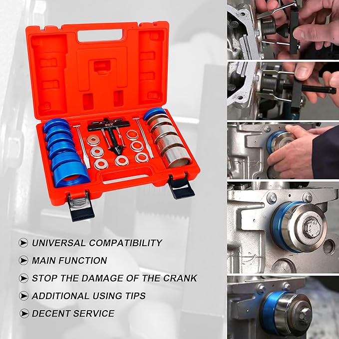 SGT Crank Bearing Camshaft Seal Installer and Remover Set,22pcs Crank Bearing Camshaft Seal,Crankshaft Camshaft Oil Seal Puller Tool Kit,Crankshaft Seal Kit for Automotive Engine Repair