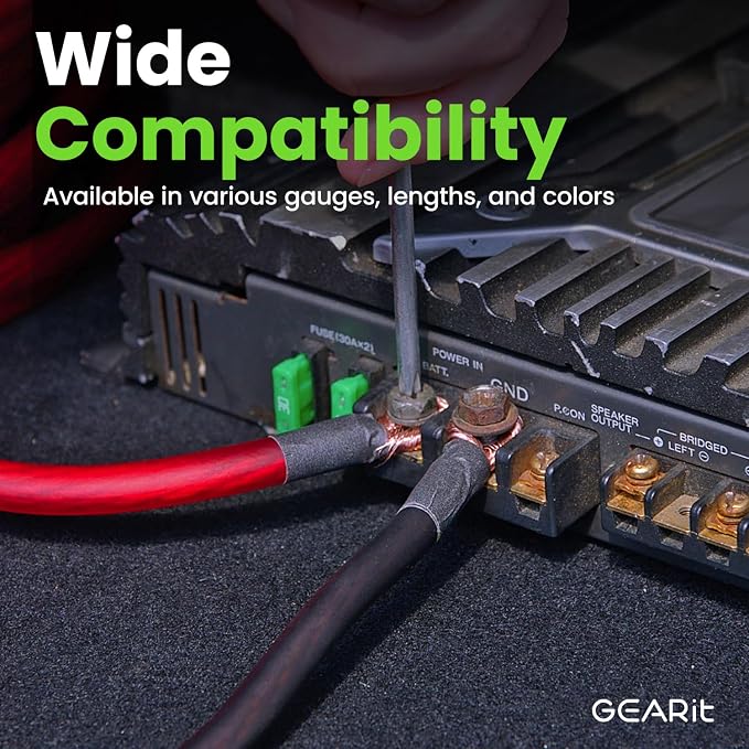 GEARit 8 Gauge Wire 10 ft Red, 8 AWG Battery Cable CCA, Copper-Clad Aluminum Power Cable for Car Audio Amp, Automotive, RV