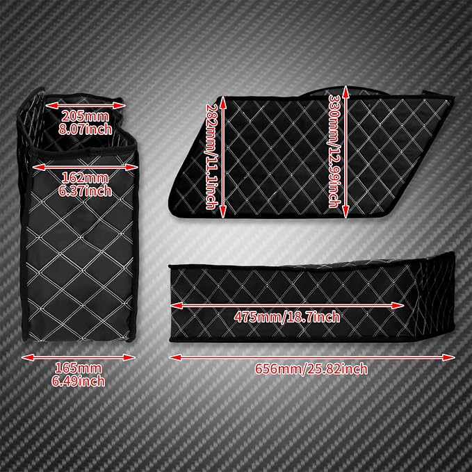 Motorcycle Drop-in Saddlebag Carpet Liners Fits for Harley Touring Models Road King Road Glide Road King Electra Street Ultra Glide Classic 1993-2013 (White Thread)