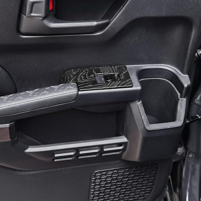 4Pcs Window Lift Cover for Toyota 4Runner 2025 2026 Interior Accessories (NOT Fit Tac0ma) Door Trim Cover Center Consoles ABS Decor Black Wood