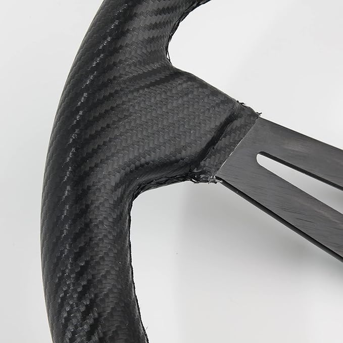 14" Carbon Fiber Golf Cart Steering Wheel for Yamaha EZGO RXV & TXT,Club Car DS and Precedent Steering Wheel Fit Most Golf Carts