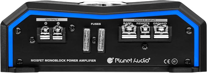 Planet Audio PL2000.1M Monoblock Car Amplifier - 2000 High Output, Low/High Level Inputs, Low Pass Crossover, MOSFET, Hook Up to Subwoofer for Bass
