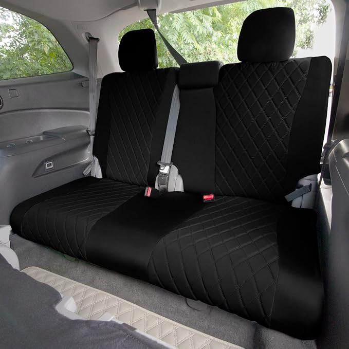 FH Group Custom Fit Car Seat Covers Specifically Made for 2016–2022 Honda Pilot, 3rd Row Set Black Ultraflex Neoprene, Waterproof Car Seat Cover, Honda Accessories