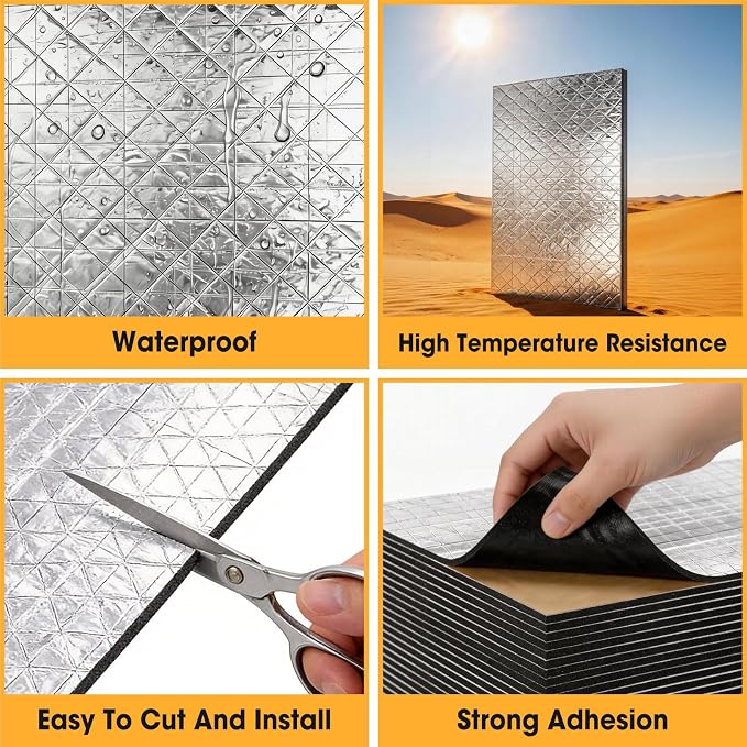 30 Pcs Sound Deadening Mat, 197 mil(5mm) 32 sqft Sound Deading Material for Cars, Automotive Sound Deadener Foam, Audio Noise Insulation and dampening
