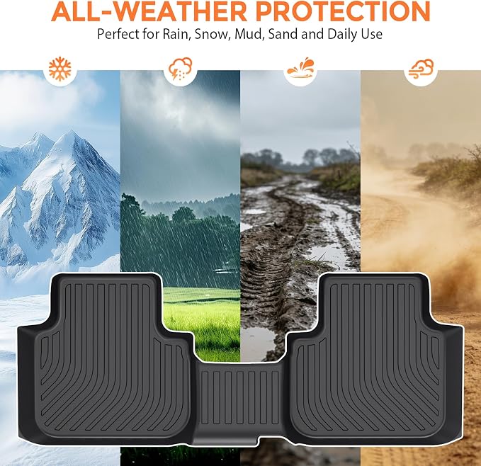 Floor Mats for Volkswagen VW Atlas Cross Sport 5 Passenger 2020-2025, Custom Fit Heavy Duty TPE All Weather Protection, Waterproof Non-Slip Black (Two-Row Floor Mats & Cargo Liner)