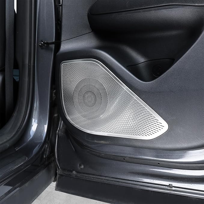 Silver Steel Door Speaker Decoration Covers Compatible with Hyundai Tucson 2022 2023 2024 2025 2026 Accessories
