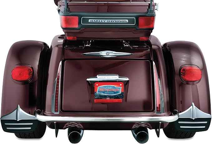 Kuryakyn 7220 Motorcycle Accent Accessory: Rear Wheel Mud Flaps/Splash Guards for 2011-19 Harley-Davidson Trike Motorcycles, Chrome, 1 Pair , Black