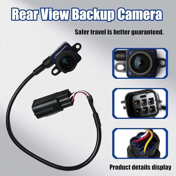 No.56054059AD Rear View Backup Reverse Parking Camera [6 Pins] IP68 HD | Compatible with Dodge Durango and Jeep Grand Cherokee 5.7L 3.6L 2011-2013 Camera Replace OE# 56054059AC