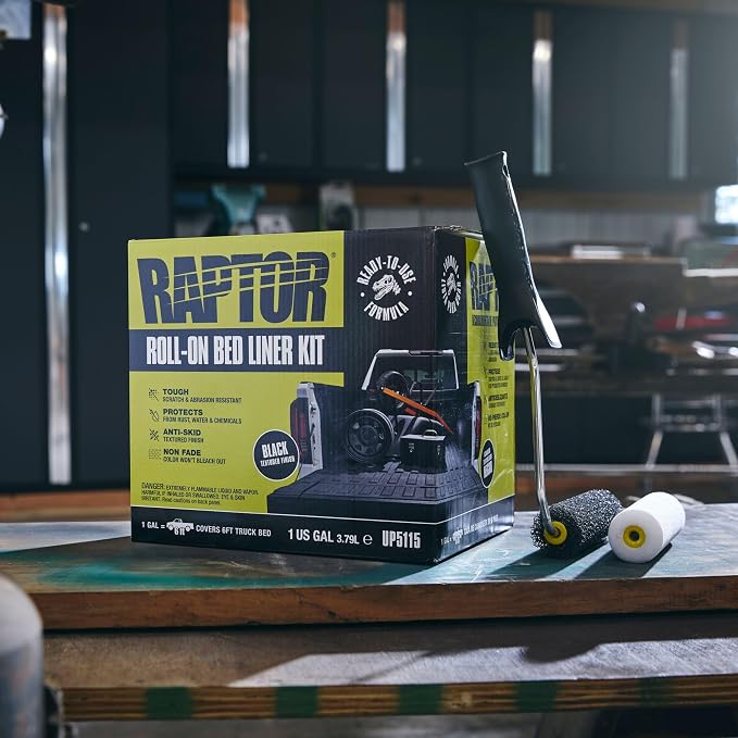 RAPTOR Roll-On Truck Bed Liner Kit, Black, 1 Gallon, Pack of 2
