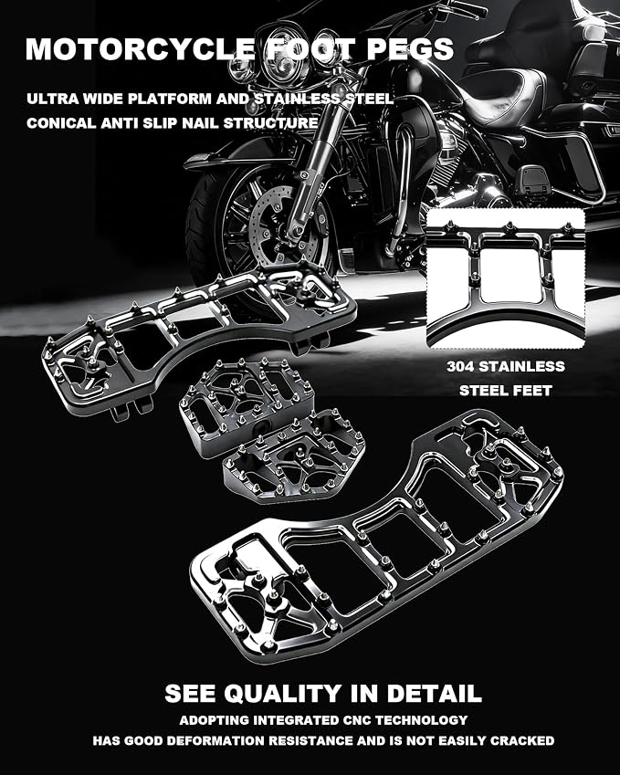 Motorcycle Floorboards Driver Passenger Footboards Set Stretched Foot Pegs For Dyna FLD/Electra Road Street Glide/Softail/Road King/Trike/Ultra Limited