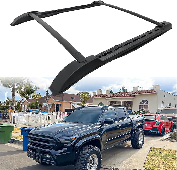 Roof Rack Rails Cross Bars Fit for 2024-2026 Toyota Tacoma Double Cab Aluminum Cargo Bars Cargo Rack Crossbars Luggage Carrier, for Loading Kayak Snowboard Bike Rooftop Accessories