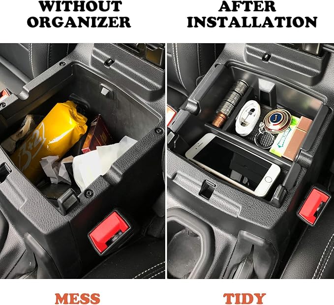 JKCOVER Center Console Gear Shift Organizer Tray and Armrest Organizer Tray Compatible with Jeep Wrangler JL/JLU 2018 2019 2020 2021 2022 and Gladiator JT Truck 2020 2021 2022 Organizer Accessories