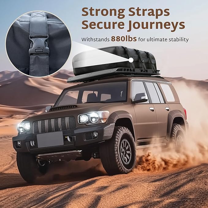 iBirdie Roof Rack Cargo Carrier 30.1 Cubic Feet, Soft-Shell Rooftop Cargo Box, Waterproof Heavy Duty 1200D for Car with/Without Roof Rack, Includes Anti-Slip Mat, Door Hooks, 52x40x25 inches