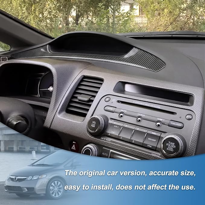 Carbon Fiber Dash Instrument Panel Cover for Honda Civic 8th Gen 2006 2007 2008 2009 2010 2011