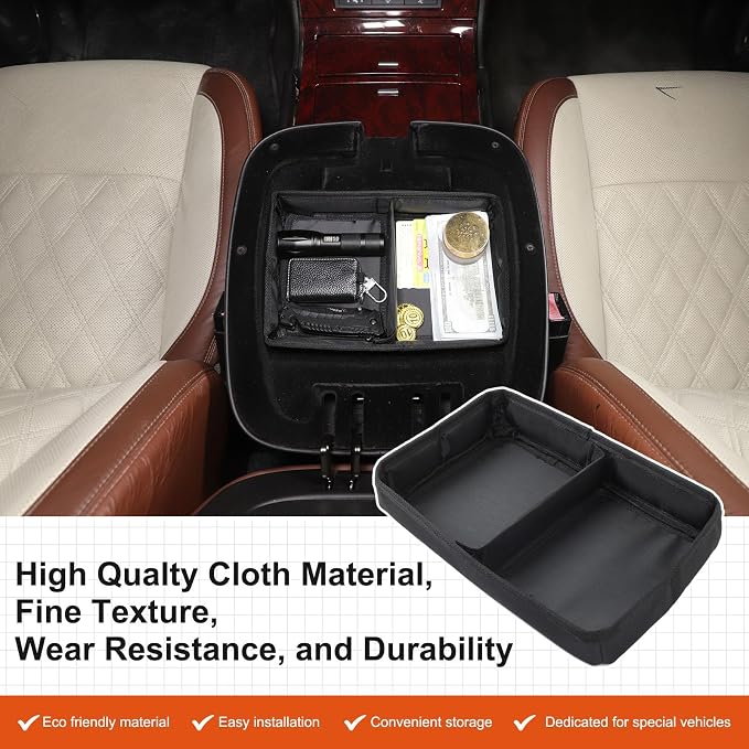 Car Armrest Box Storage Box Compatible with Cadillac Escalade 2007-2014,Cloth Center Console Storage Box Organizer Interior Accessories