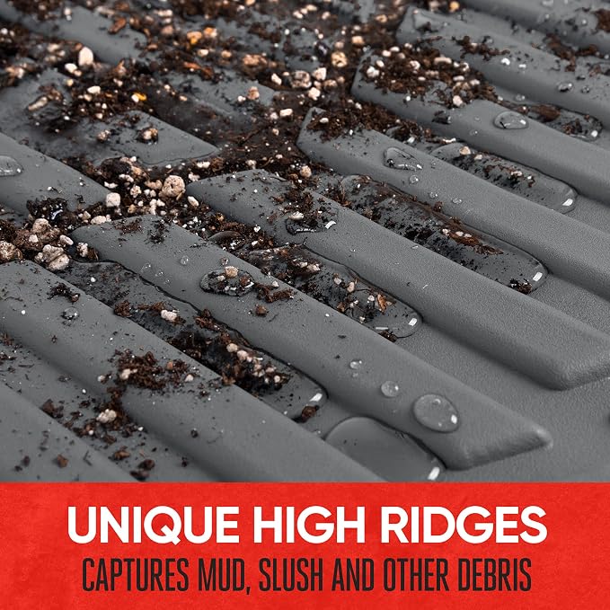 Motor Trend FlexTough Tortoise Rubber Car Floor Mats with Trunk Mat Cargo Liner, Front & Rear Combo Set fits Most Car SUV Van Coupe Sedan, Heavy Duty All Weather Trim to Fit