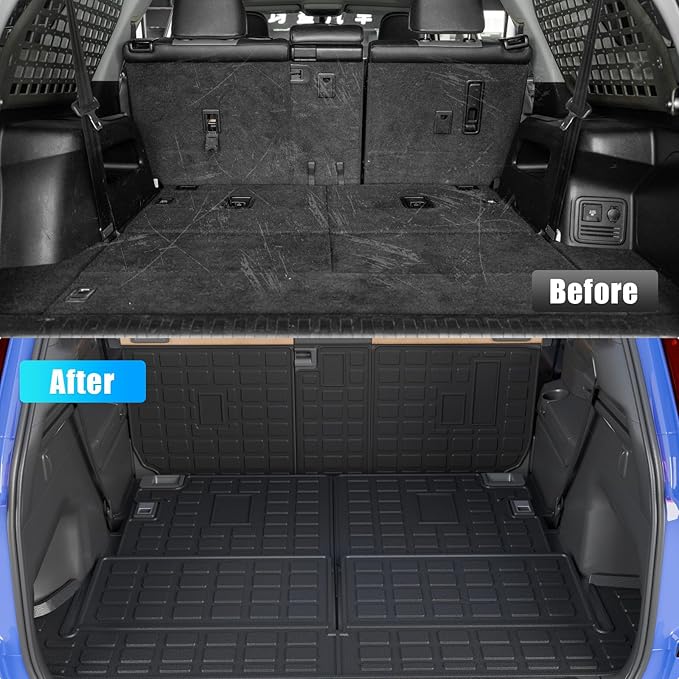 Cargo Mat Compatible with 2010-2024 Toyota 4 Runner 7 Seat Cargo Liner Trunk Mat TPE Back Seat Cover Protector 2023 4Runner Accessories (Fit 7 seat,Trunk Mat+2nd & 3rd Row Backrest Mats)