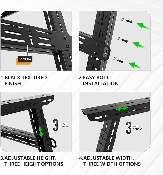 YZONA Adjustable 16-24.8" High Truck Cargo Rack Bed Racks Cargo Carrier with 2 LED Lights Compatible with Silverado/Sierra/Ram/Tacoma/Tundra/Titan/Frontier/Canyon/Gladiator JT/Ford F-Series