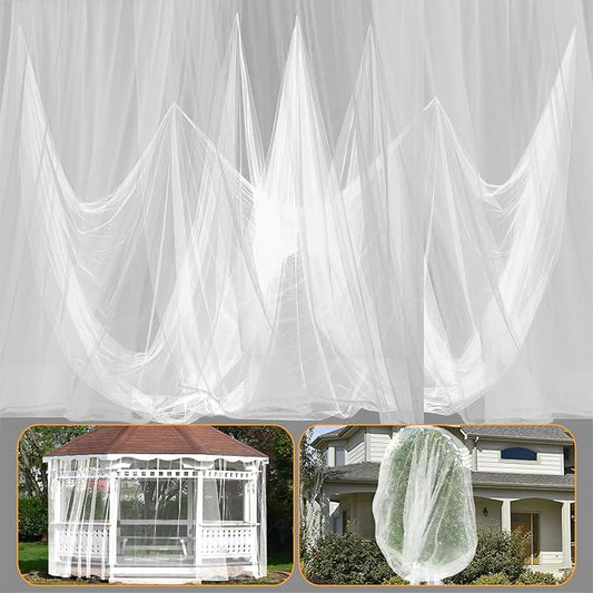 65x10ft Extra Large Mosquito Net, Mesh Netting for Garden Skin and Plants Protection, Patio Bird Bug Screen, White