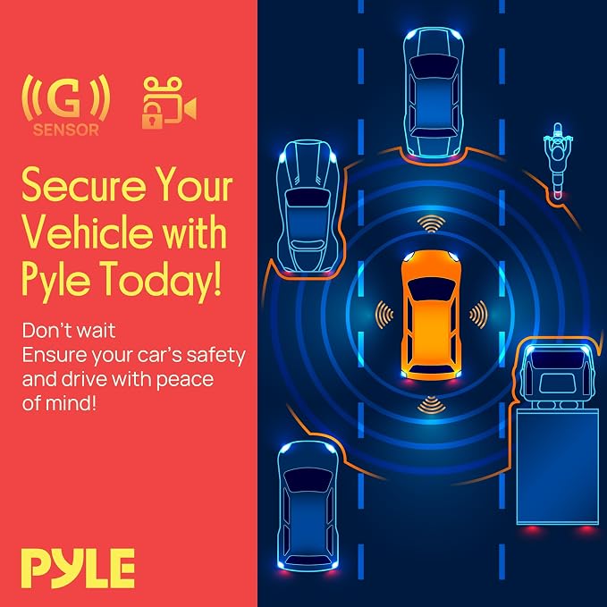 Pyle Dash Cam Rearview Mirror - 4.3” DVR Monitor Rear View Dual Camera Video Recording System in Full HD 1080p w/Built in G-Sensor Motion Detect Parking Control Loop Record Support - PLCMDVR49