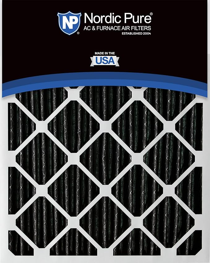 Nordic Pure 18x24x1 (Actual Size: 17 1/2 x 23 1/2 x 3/4) Furnace Air Filters MERV 12 Pleated Plus Carbon 4 Pack