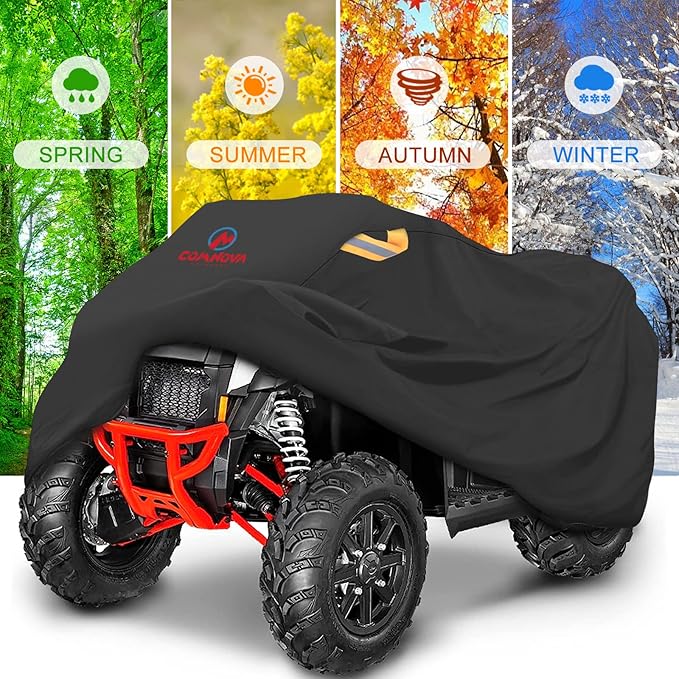 Comnova ATV Cover for 4 Wheelers - 84 Inch ATV Covers 600D Heavy Duty & Waterproof, Outdoor Four Wheeler Quad Cover All Weather Large for Polaris, Kawasaki, Arctic Cat, Honda, Yamaha and More