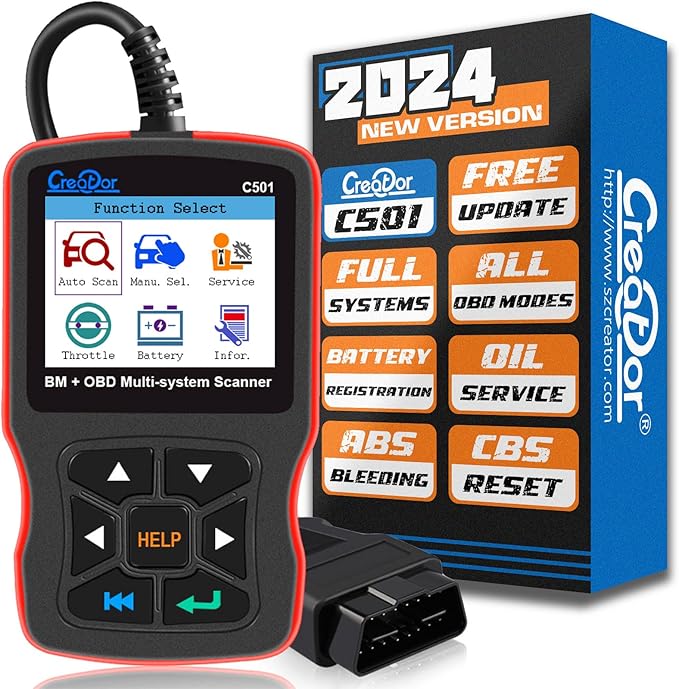 Creator C501 OBD2 Diagnostic Tool Fit for BMW and Mini Check Engine Light EPB ABS SRS DPF Diagnostic Scanner Code Reader with Battery Registration [Latest Version Update of C110+ C310+ C410 C420]