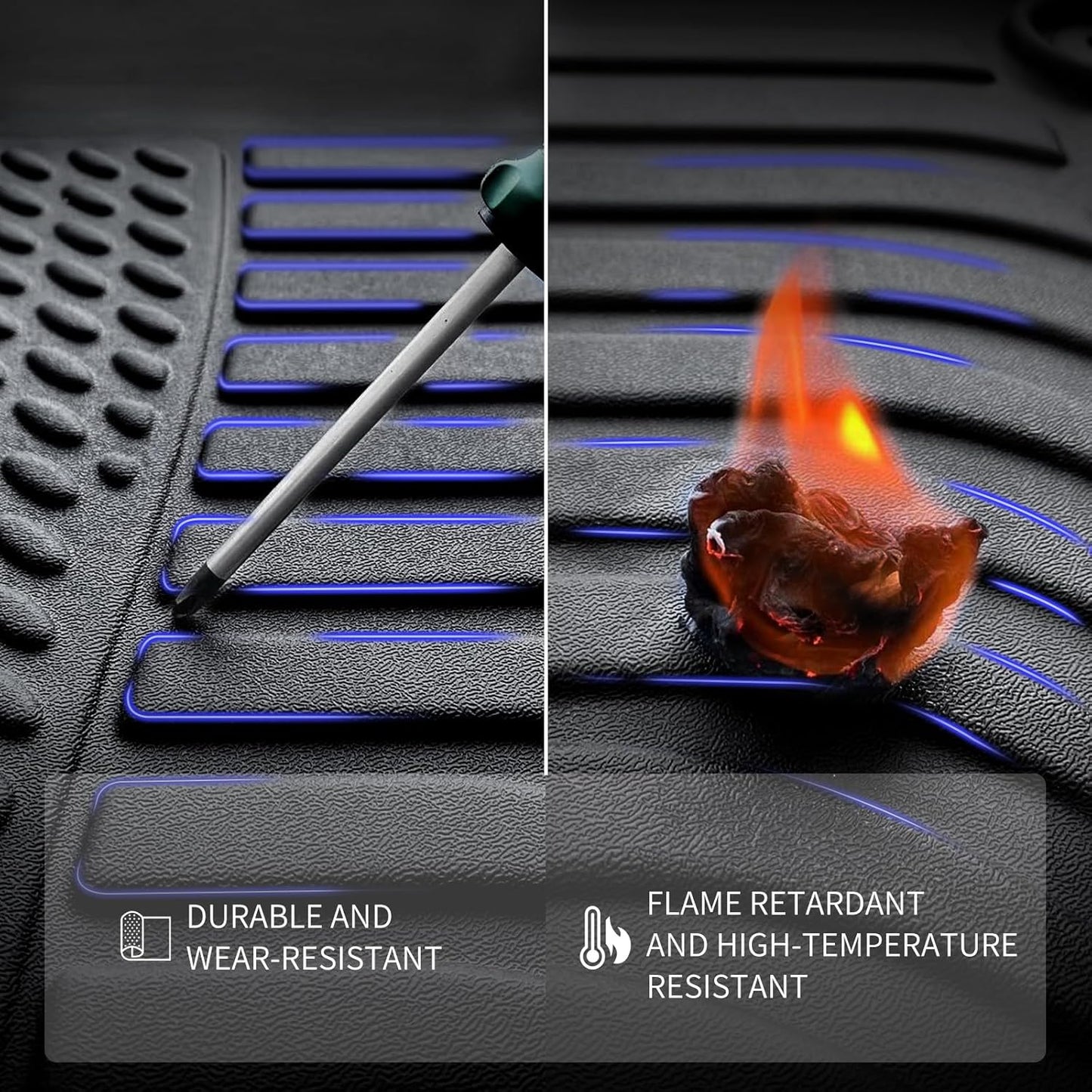 KELCSEECS Floor Mats Custom for 2026 2025 2024 2023 2022 2021 Chevrolet Chevy Trailblazer FWD(Not Fit AWD) Car Mats All Weather Front& 2nd Row Heavy Duty Trailblazer Floor Mats Accessories