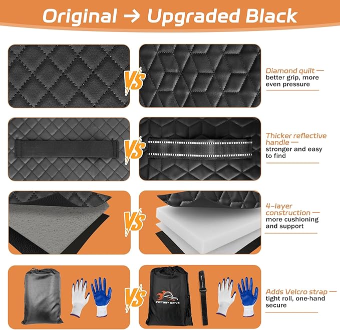 Upgraded Rolling Creeper Mat for Mechanics, 60 x 28 in Padded Automotive Work Mat for Cars, SUVs & Pickup Trucks, Black