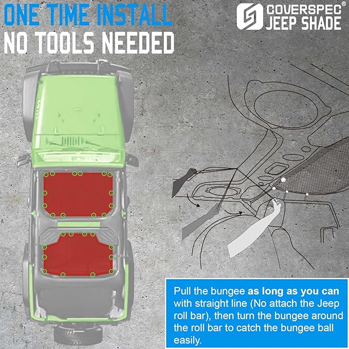 JK Sun Shade Top Compatible with Jeep Wrangler 4 Door 2007 to 2018 Sunshade Sunroof Bikini Cover Blocks UV Wind Noise Cherry Red Mesh for Front and Rear 2 pcs